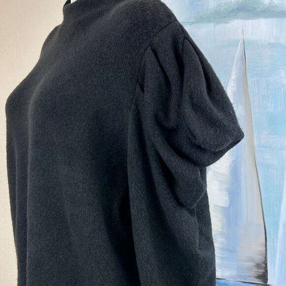 Express Sweater Black Mock neck Ruffle Sleeve Size XL NWT - Picture 4 of 7
